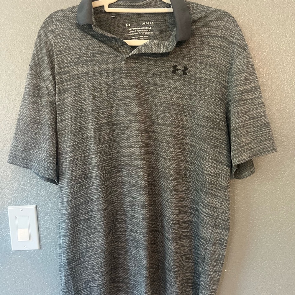 4/$10Under Armor LG Gray Performance Polo Shirt